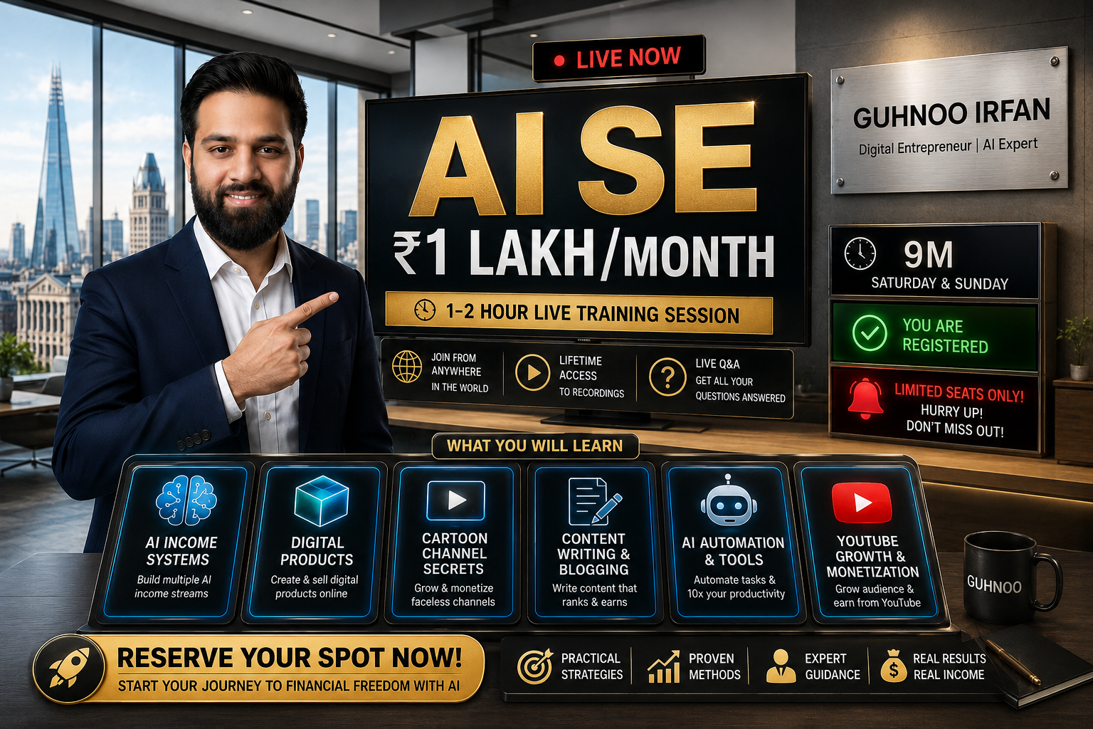 AI Income System Masterclass Banner